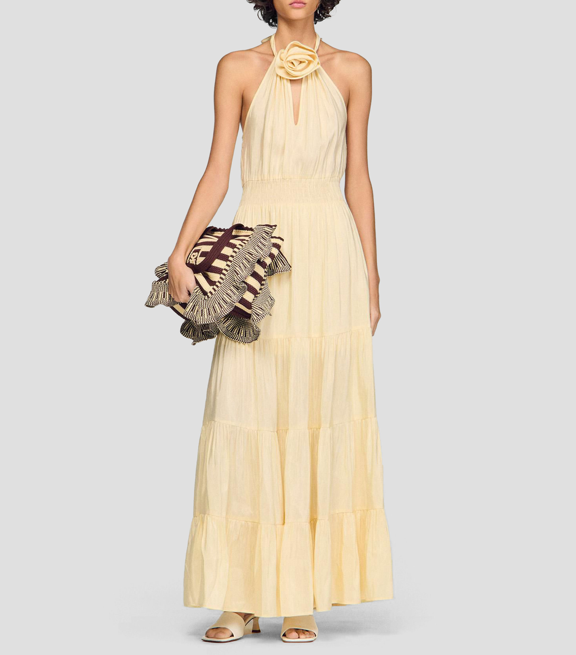Vestido largo liso Alba Mujer